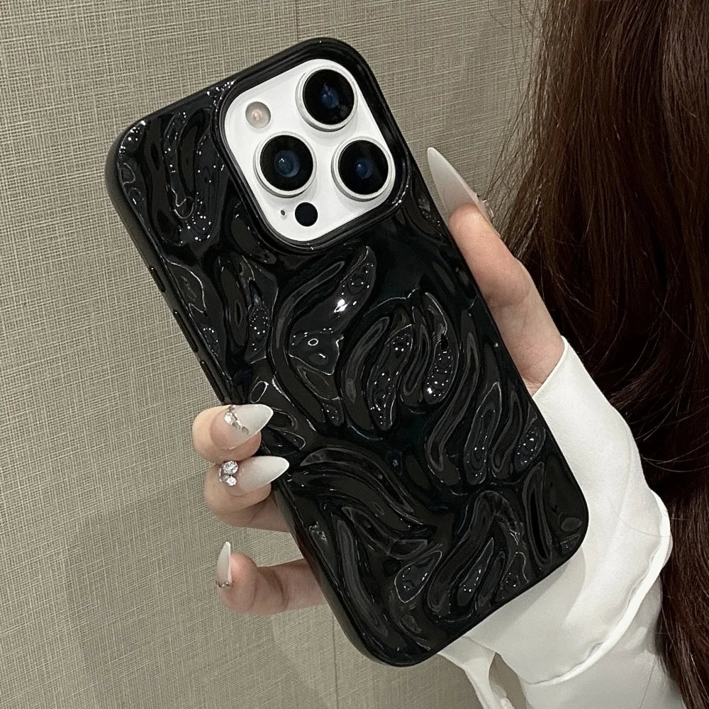 Electroplated 3D Wave Glossy Phone Case