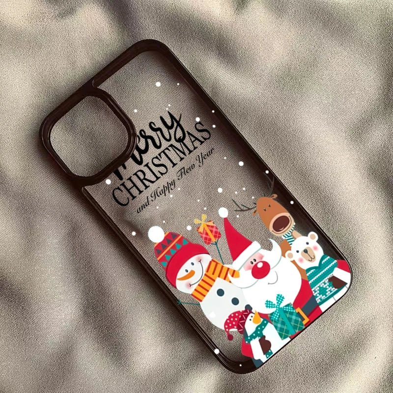 Christmas Tree Santa Claus Clear Phone Case