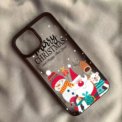 Christmas Tree Santa Claus Clear Phone Case