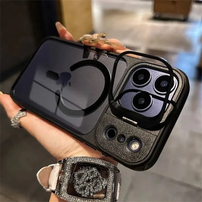 Transparent Magnetic Bracket Phone Case