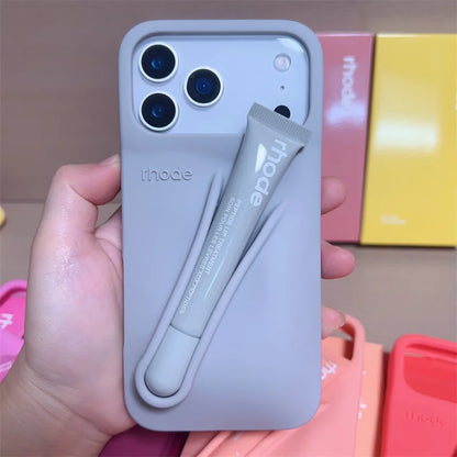 Rhode Phone Case Lip case Minimalist Solid Color Rhode Soft Silicone Phone Case