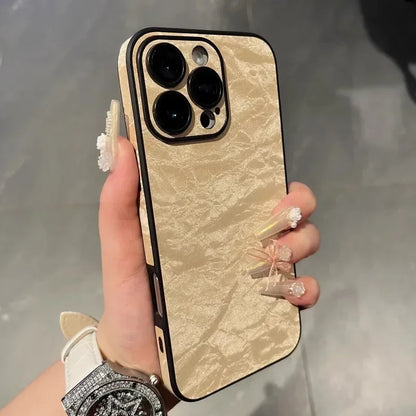 Leather Snow Mountain Pattern Phone Case