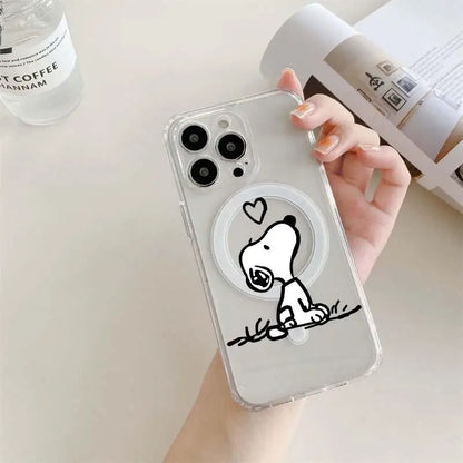 Snoopy Magnetic Transparent Phone Case