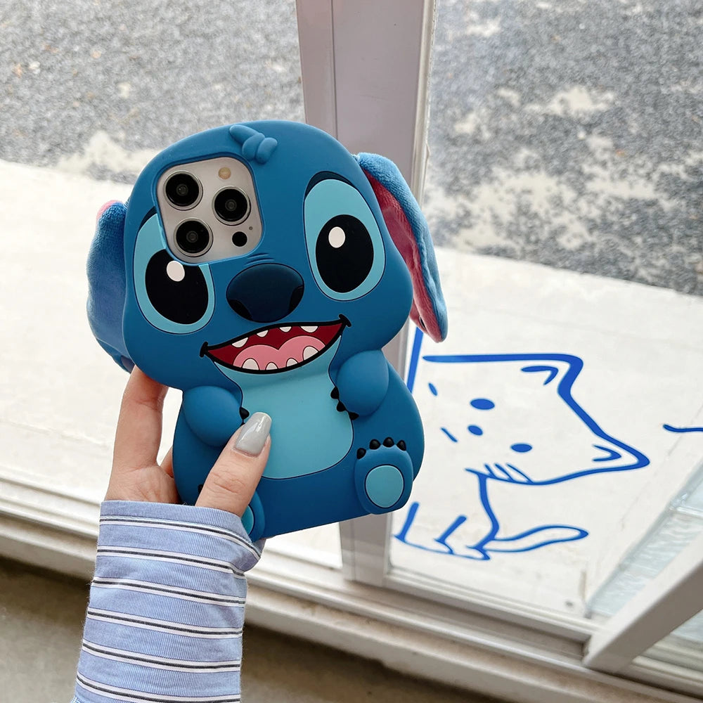 Stitch Big Ear Phone Case With Strap