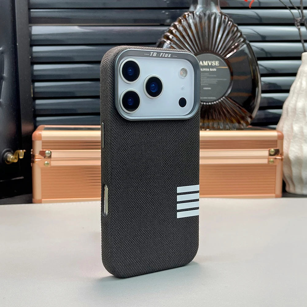 Retro Linen Fabric Magnetic Phone Case