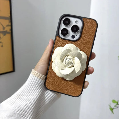 Camellia Flowers Leather Phone Case