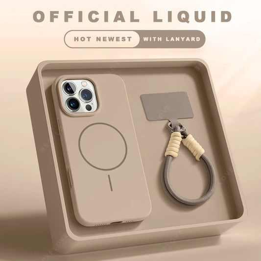 Magnetic Silicone Magsafe Case with Lanyard