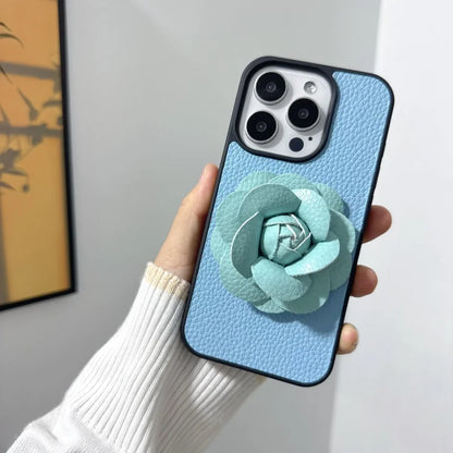 Camellia Flowers Leather Phone Case