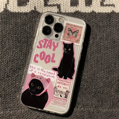 Black Cat Transparent Phone Case