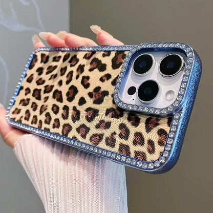 Leopard Print Diamond Phone Case