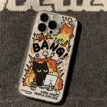 Black Cat Transparent Phone Case
