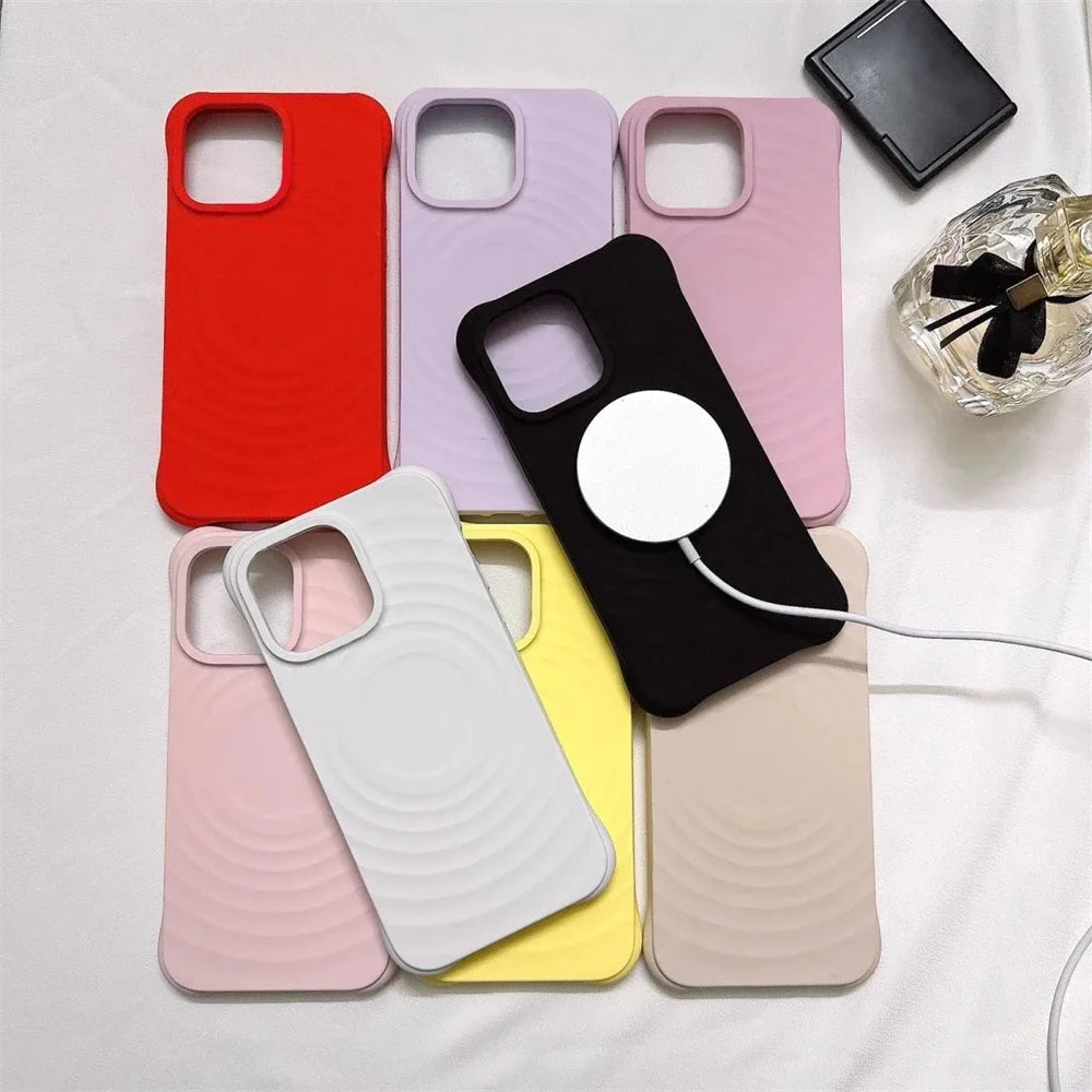 Ripple Engraved Letters Magnetic Silicone Case iPhone