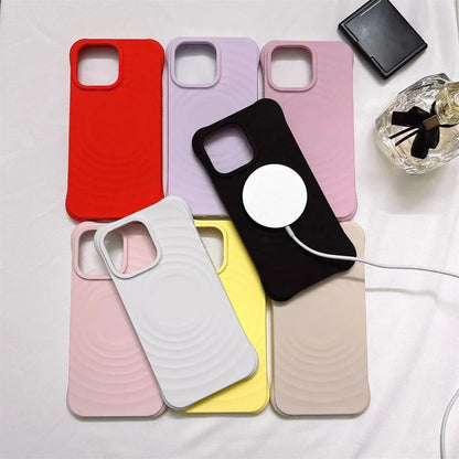 Ripple Engraved Letters Magnetic Silicone Case iPhone