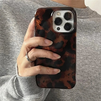Retro Amber Leopard Print Phone Case