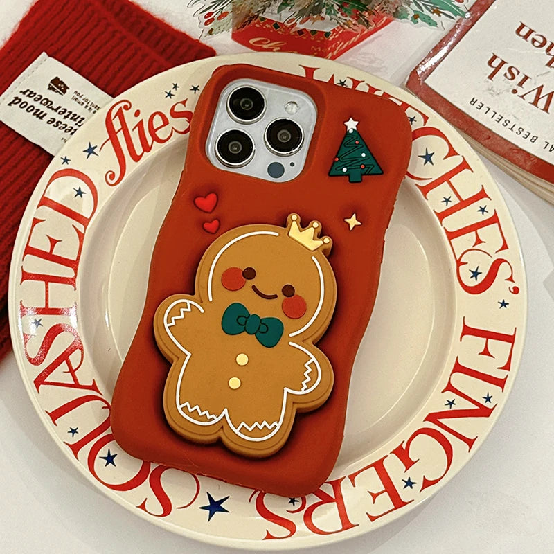 Red Christmas Gingerbread Man Phone Case