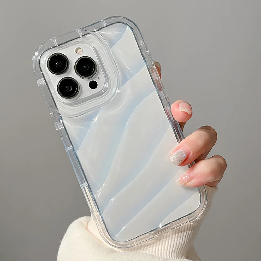 Transparent Wavy Texture Silicone Phone Case