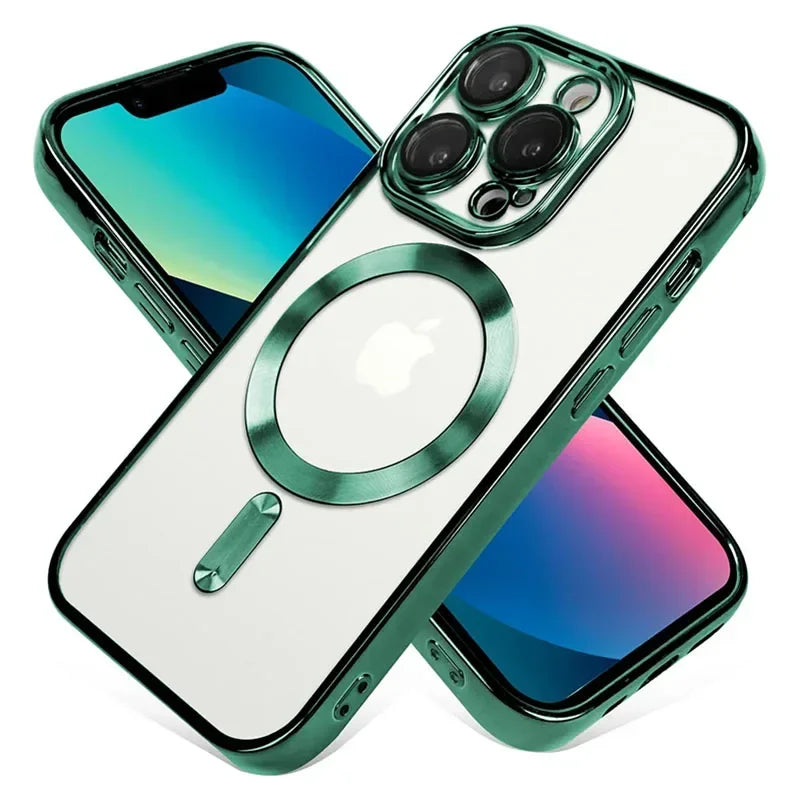 Clear Plating Magnetic Lens Protection Case iPhone
