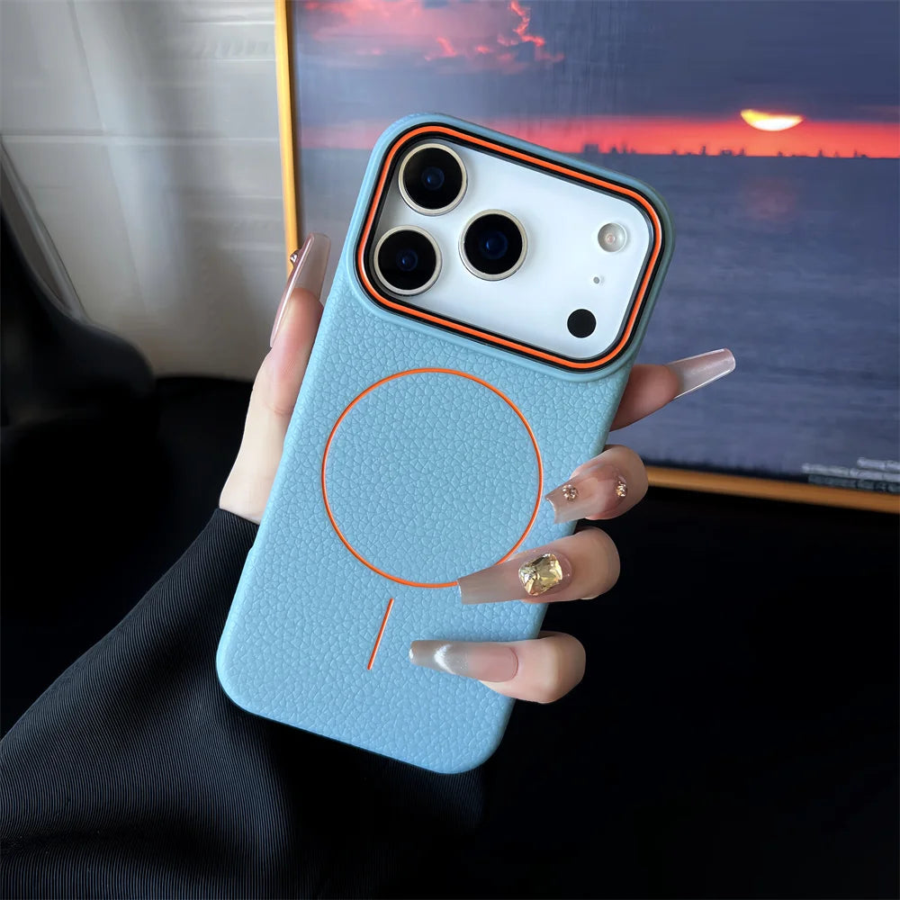 Frosted Lichee Pattern Magnetic Phone Case