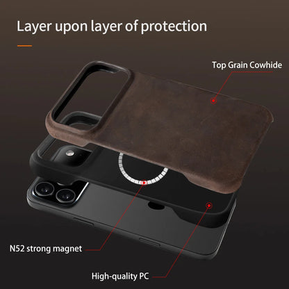 Genuine Leather Magnetic Case for iPhone