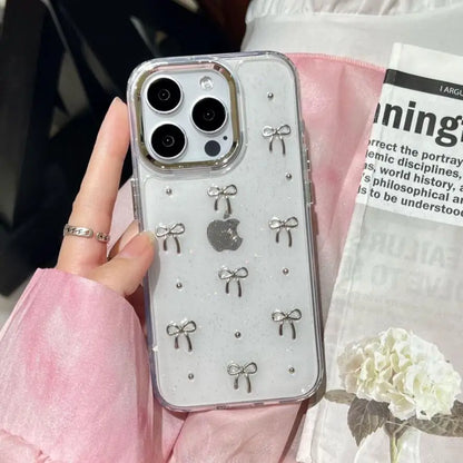 Glitter Bow Transparent Silicone Phone Case
