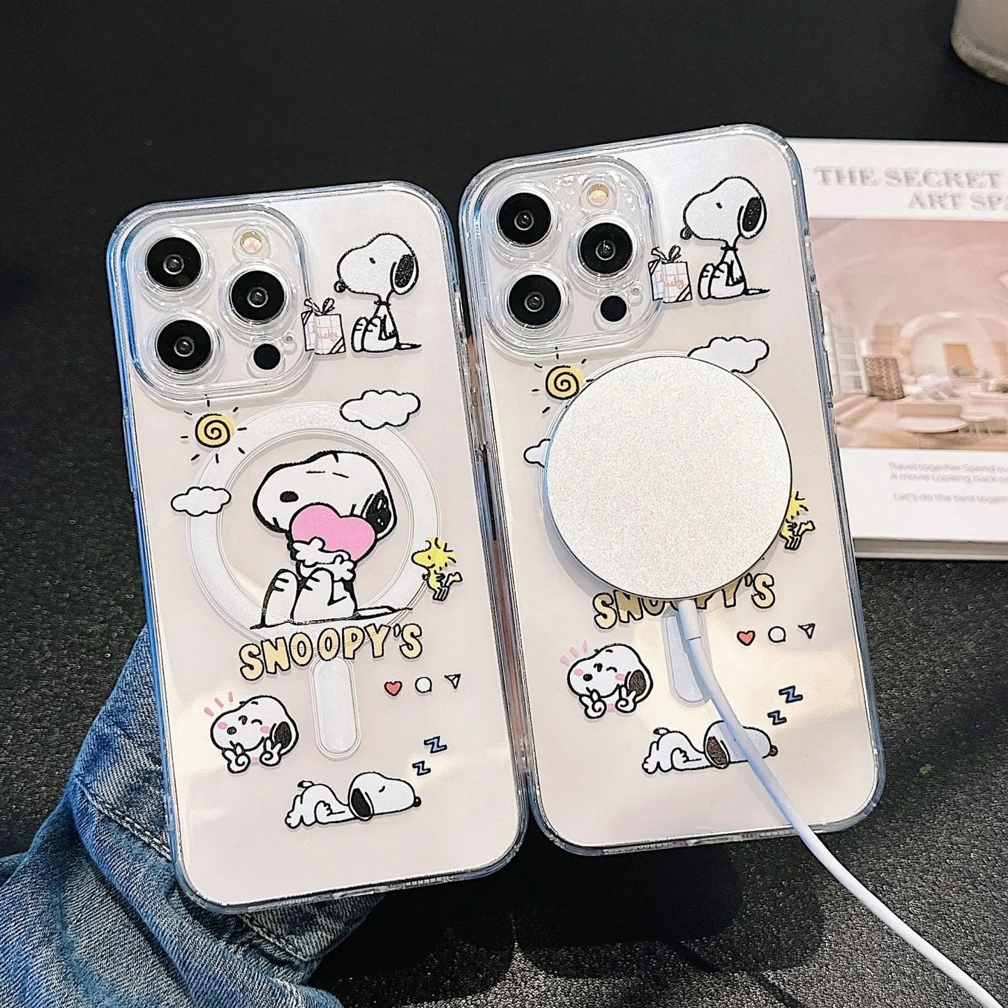 Snoopy Magnetic Transparent Phone Case