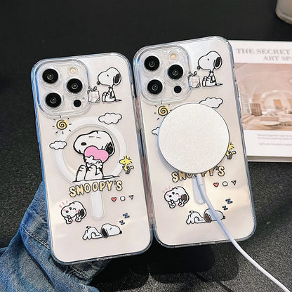 Snoopy Magnetic Transparent Phone Case