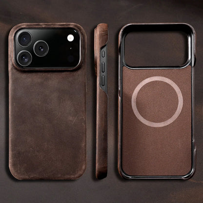 Genuine Leather Magnetic Case for iPhone
