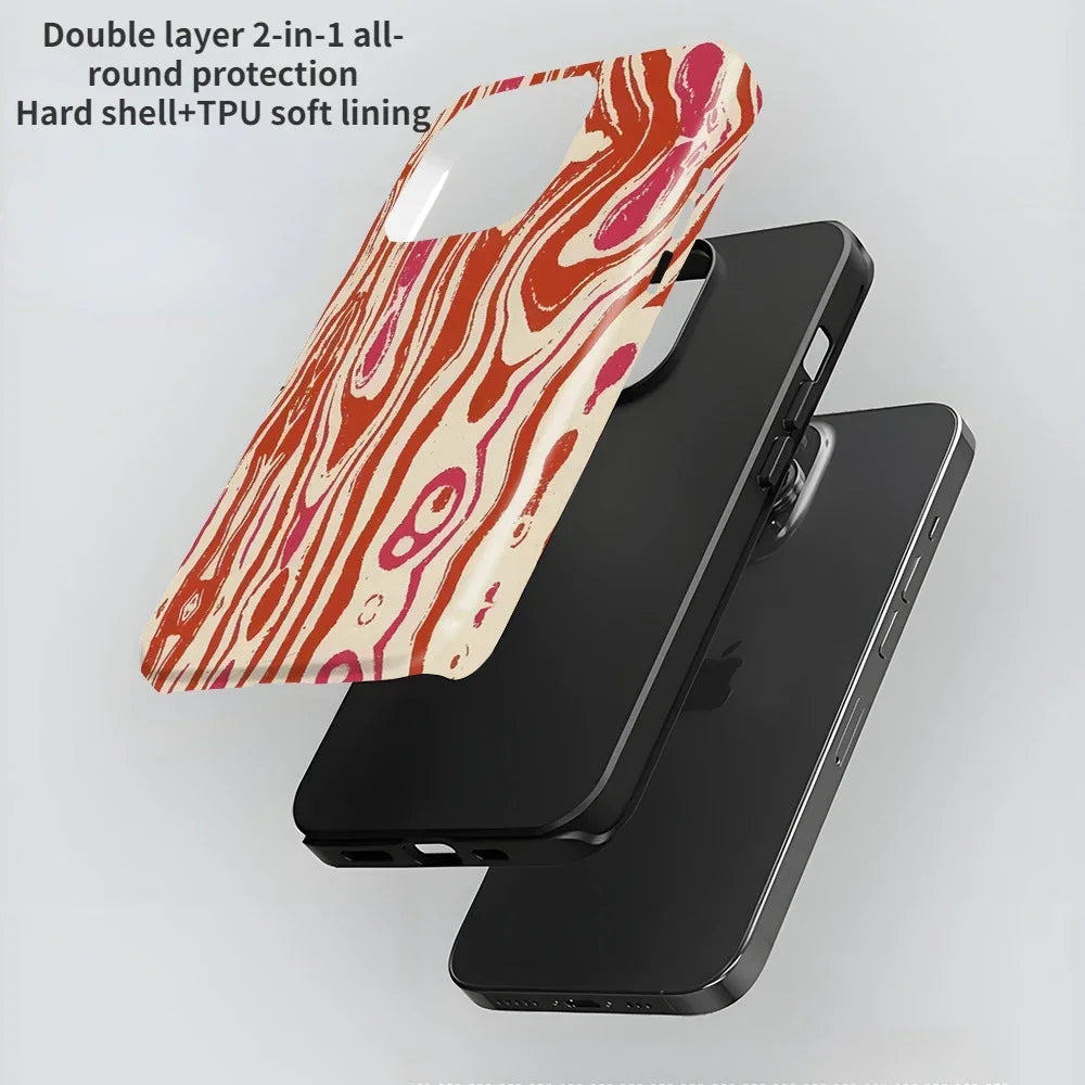 Wave Pattern Double-Layer Phone Case For iPhone
