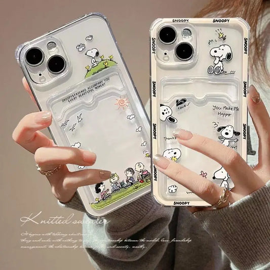 Cute Snoopy Card Holder Phone Case