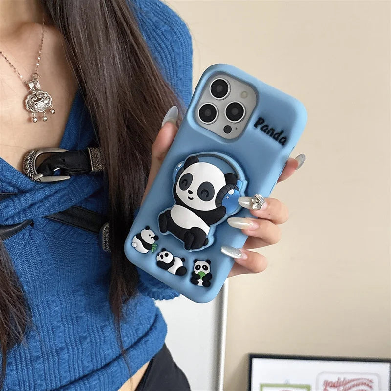 Cute Cartoon Music Panda Phone Case