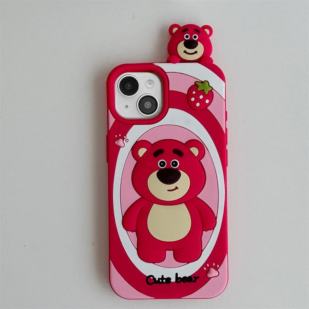 3D Cartoon Sanrio & Stitch Phone Case