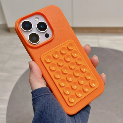 Suction Cup Stand Litchi Pattern Phone Case