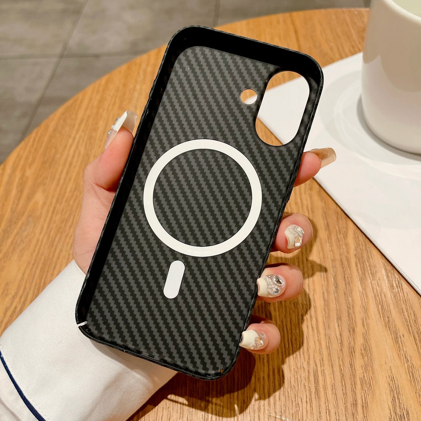 Carbon Fiber Magnetic Phone Case For iPhone