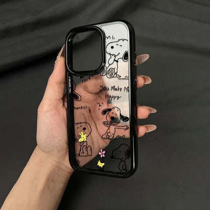Hand Drawn Snoopy Black Line Cartoon Phone Case