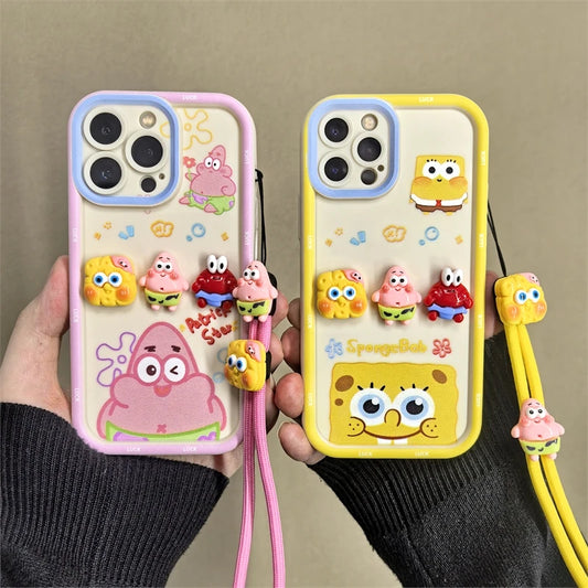 3D SpongeBob & Patrick Silicone Phone Case
