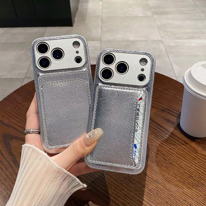 Litchi Leather Card Holder Phone Case