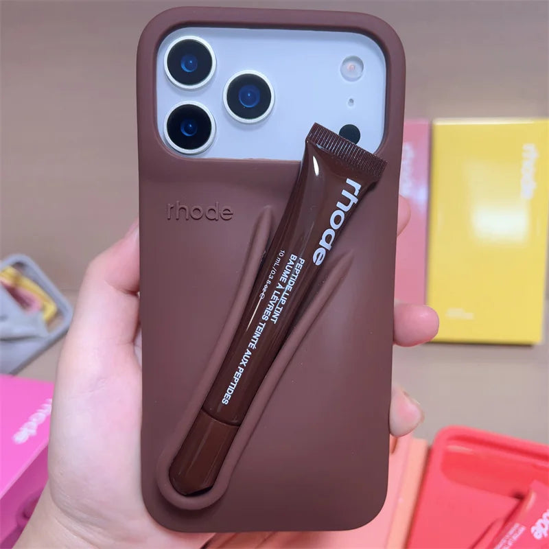 Rhode Phone Case Lip case Minimalist Solid Color Rhode Soft Silicone Phone Case