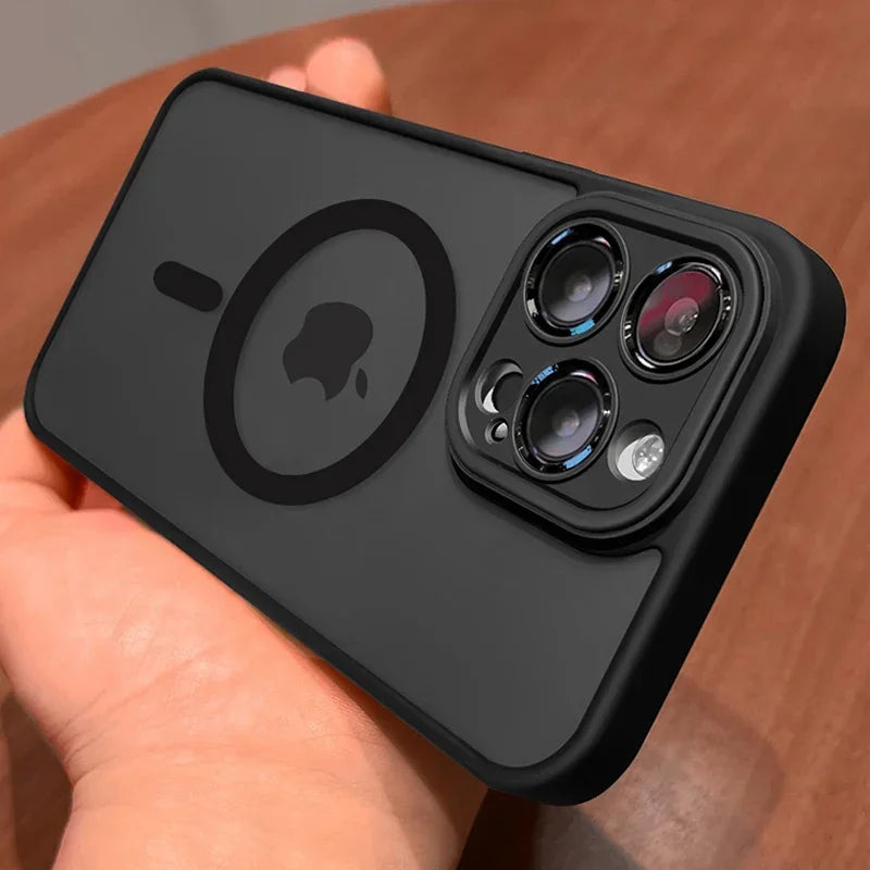 Magnetic Matte Translucent Armor Case For iPhone