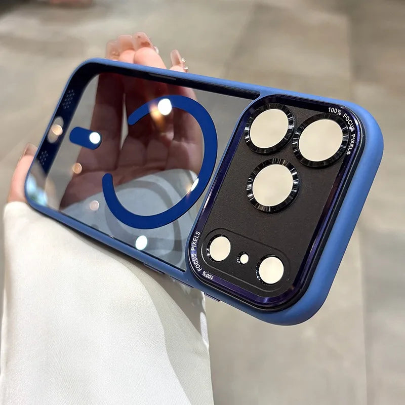 Transparent Magnetic Plating Camera Protection Case iPhone