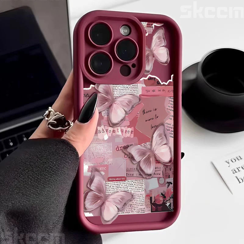 Pink Butterfly Phone Case