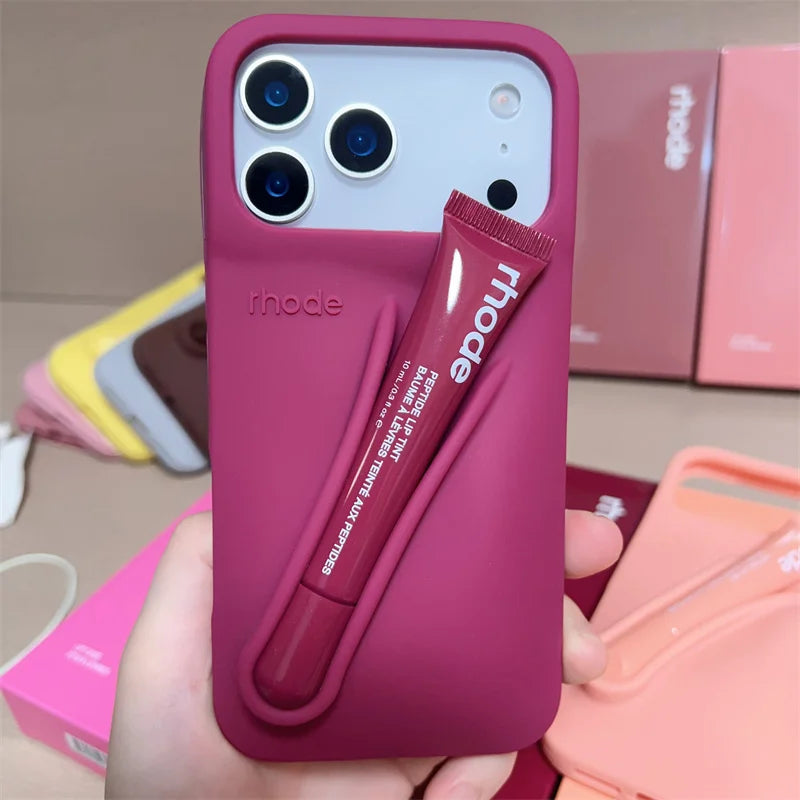 Rhode Phone Case Lip case Minimalist Solid Color Rhode Soft Silicone Phone Case