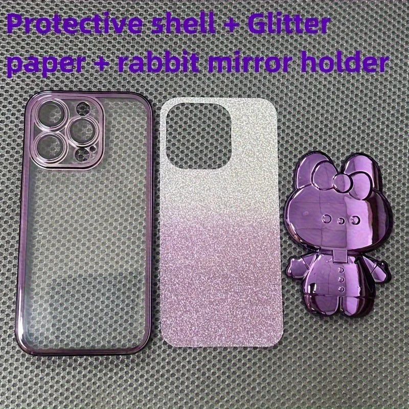 Glitter Rabbit Mirror iPhone Case