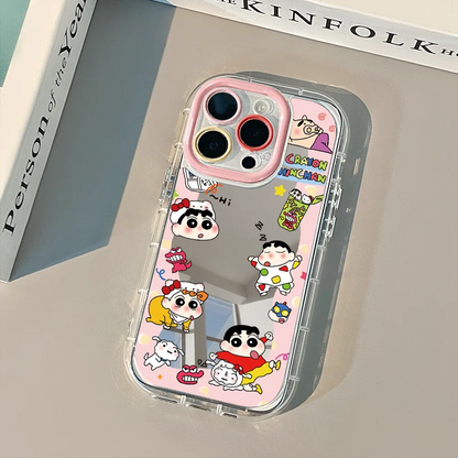 Hello Kitty & Crayon Shin Chan Cartoon Mirror Phone Case