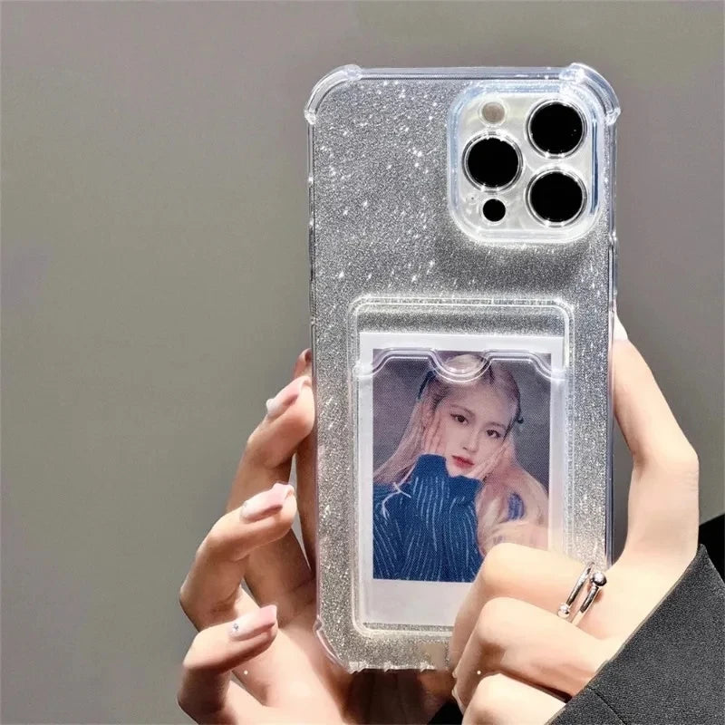 Glitter Card Holder Wallet Phone Case