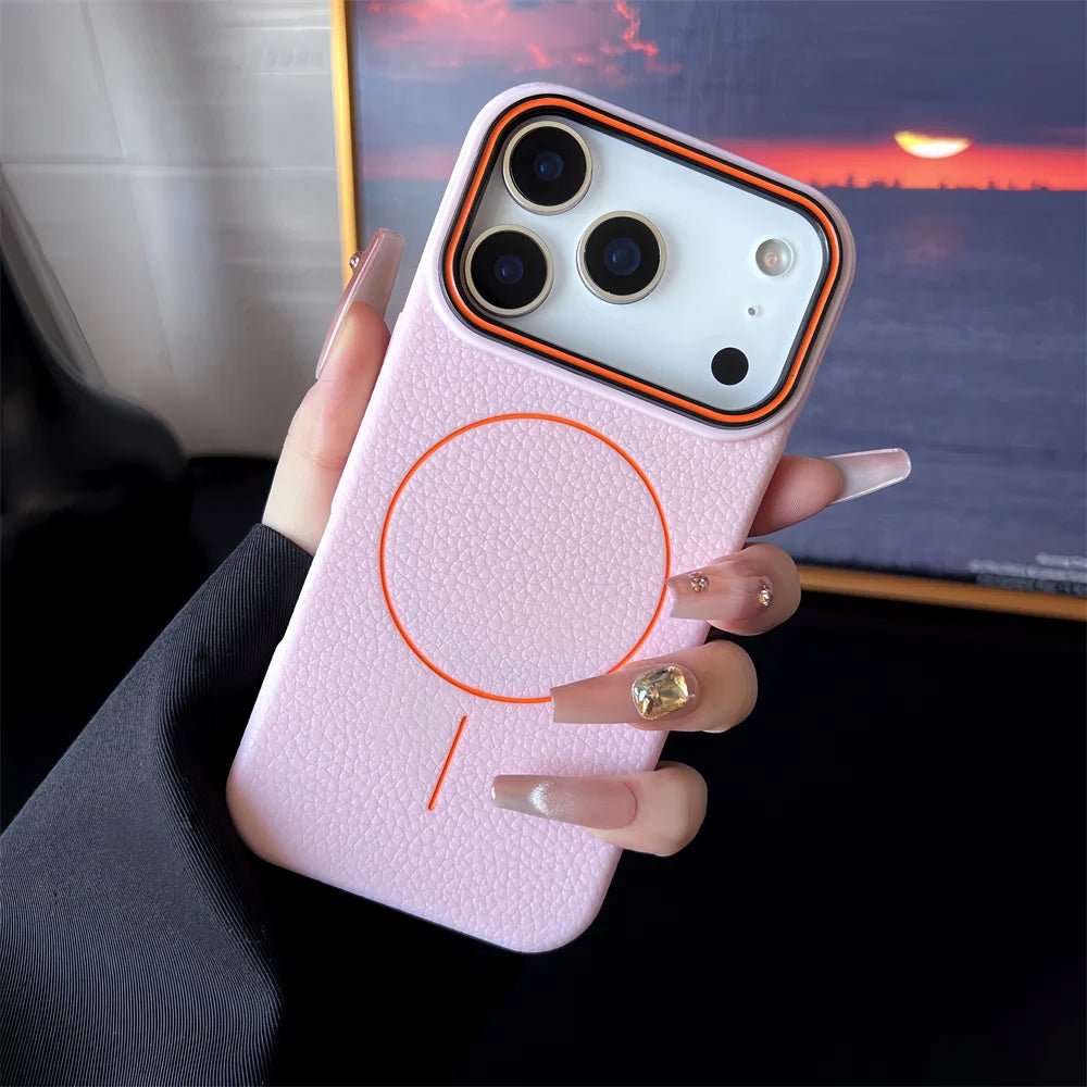 Frosted Lichee Pattern Magnetic Phone Case