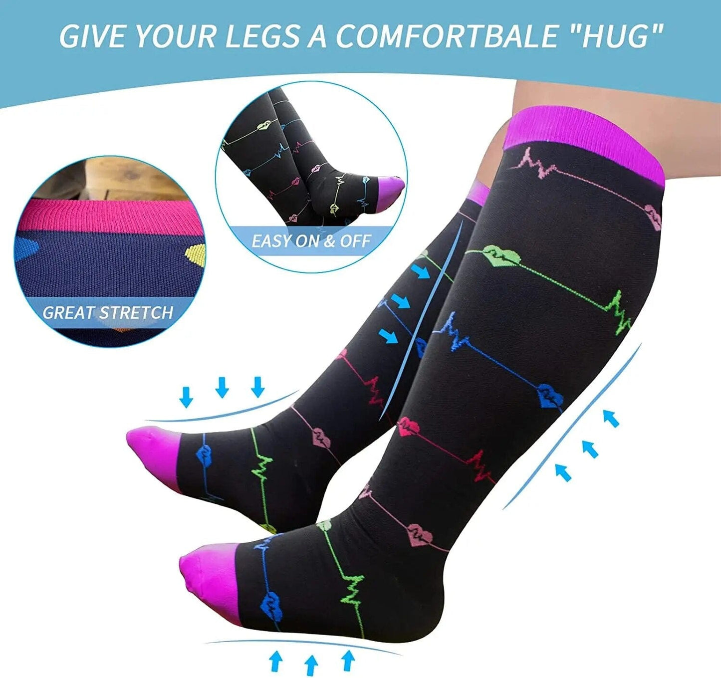 XPressFit™: Compression Socks for Plus Size (One Pair)