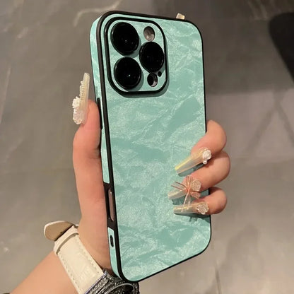 Leather Snow Mountain Pattern Phone Case