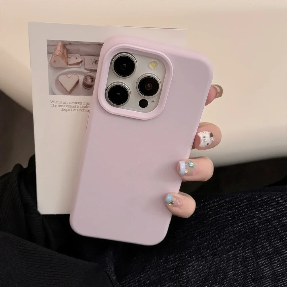 Solid Color Silicone Case For iPhone