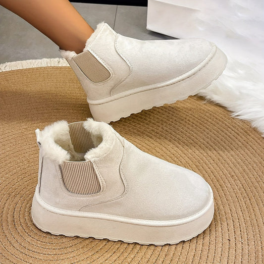 CozyLift™ Women's Plush Lined Platform Ankle Boots – Ultimate Comfort for Every Step!