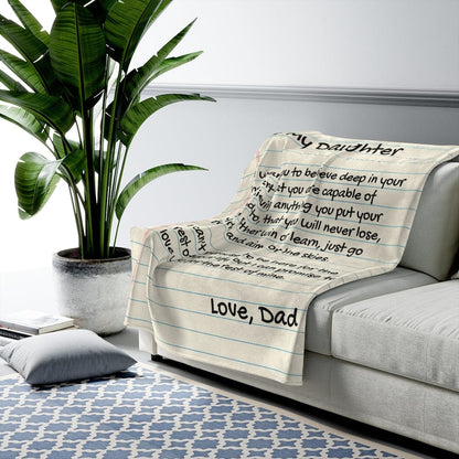 Daughter Love Note Style - Personalized Comfy Blanket - SS89